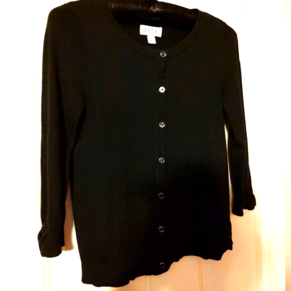 🐦‍⬛🖤🐦‍⬛ Awesome Rockabilly Black Cardigan with Sleeves Bows - S - Picture 2 of 10